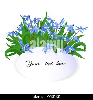 Bouquet de printemps bleu perce-neige Illustration de Vecteur