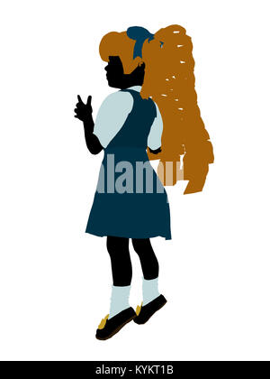 Goldielocks illustration silhouette sur un fond blanc Banque D'Images