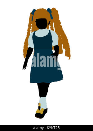 Goldielocks illustration silhouette sur un fond blanc Banque D'Images