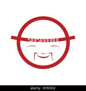 Abstract Face mâle chinois Symbole Profil Vector Illustration Graphic Design Illustration de Vecteur