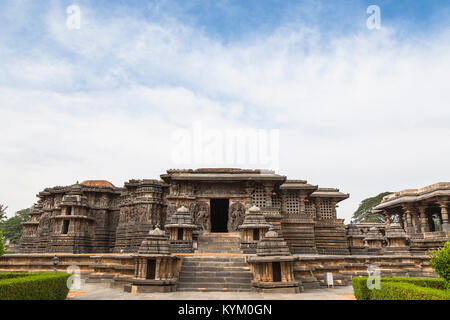 L'Inde, Karnataka, Halebid Hoysaleswara Temple, Banque D'Images