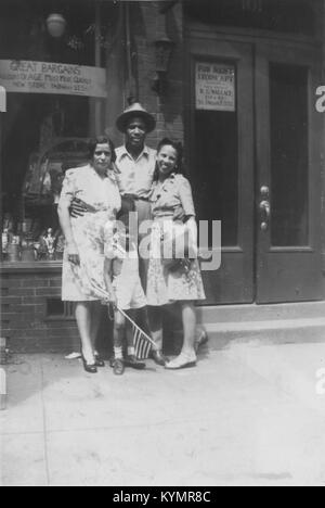 Illustration de couverture pour Lee Harris Papers au Smithsonian's Anacostia Community Museum, représentant un portrait de famille des célébrations du 4 juillet à New York. L'image met en valeur l'histoire afro-américaine et le patrimoine familial. Banque D'Images
