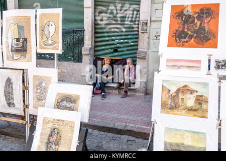 Buenos Aires Argentina,San Telmo Plaza Dorrego,art art salon,vente vendeur vendeurs, stall stands distributeur marchands marché marketla Banque D'Images