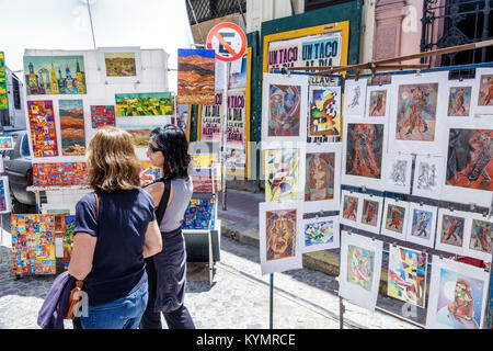 Buenos Aires Argentina,San Telmo Plaza Dorrego,salon d'art,vendeurs,stall stalles stand marché achat,marché,shopping shoppers shopping magasins bu Banque D'Images