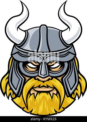 Guerrier Viking Mascot Illustration de Vecteur