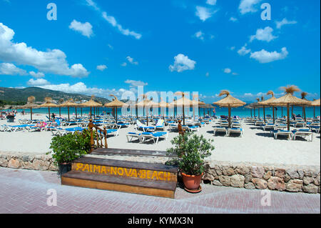 La plage de Palma Nova, Majorque, Baleares, Espagne Banque D'Images