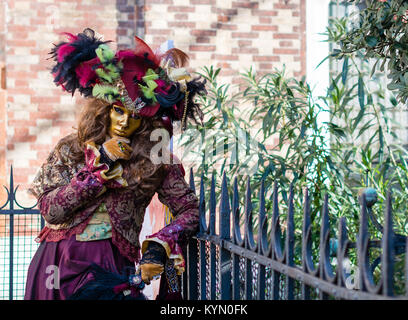 Masque de la couleur typique du carnaval de Venise Banque D'Images