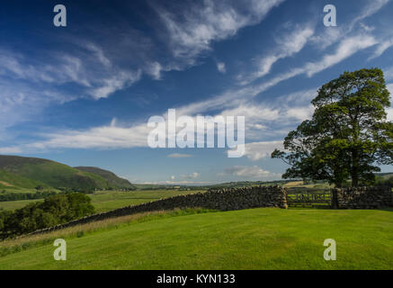 Vue sur Mungrisedale dans les collines Banque D'Images