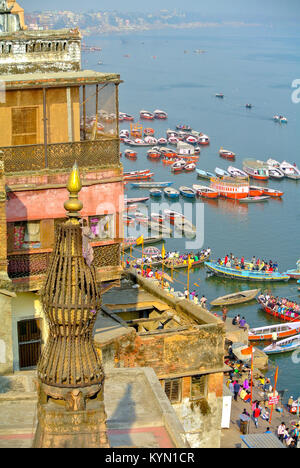 Bateaux Gange Varanasi Inde Banque D'Images