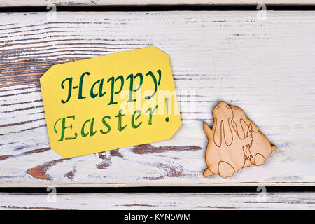 Carte Joyeuses Pâques et de contreplaqué les lapins. Banque D'Images