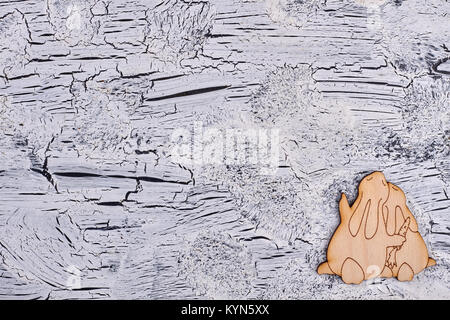 Couple de lapins de contreplaqué, copiez l'espace. Banque D'Images