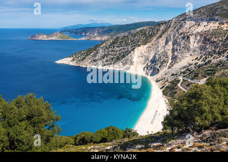 Plage de Myrtos incroyable sur l'île de Céphalonie. L'une des plus belles plages de Grèce. Banque D'Images