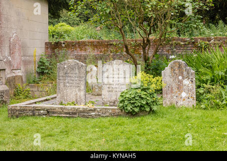 Les pierres tombales de Cassandra Austen et Cassandra Elizabeth Auseten graves, St Nicholas Church, Chawton, Hampshire, Royaume-Uni Banque D'Images