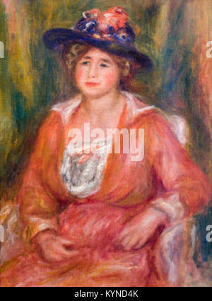 Pierre-Auguste RENOIR - Portrait d'une femme assise - Portrait d'une femme de l'emplacement de l'école française XIX siècle Paris : Louvre Huile sur toile Banque D'Images