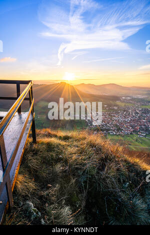 Abendstimmung auf der schwäbischen Alb Banque D'Images