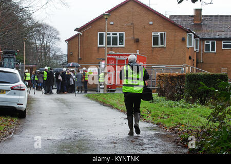 Liverpool, Royaume-Uni. 15 Jan, 2018. Les travaux de construction est en cours à Champ de Fraises à Beaconsfield Road Liverpool, cela comprend un stage de formation et de plaque tournante pour les jeunes ayant des troubles d'apprentissage. Champ de Fraises a été rendu célèbre par la chanson des Beatles du même nom. Credit : Ken biggs/Alamy Live News Banque D'Images