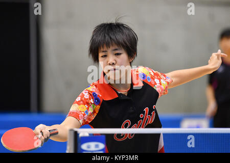 Tokyo Metropolitan Gymnasium, Tokyo, Japon. 15 Jan, 2018. Kyoka, 15 janvier 2018 - Tennis de Table Tennis de Table : Tous les championnats du Japon Junior des célibataires au Tokyo Metropolitan Gymnasium, Tokyo, Japon. Credit : AFLO/Alamy Live News Banque D'Images