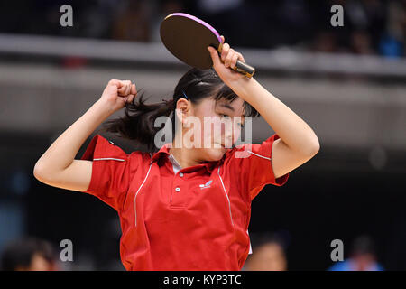 Tokyo Metropolitan Gymnasium, Tokyo, Japon. 15 Jan, 2018. Mei Kobayashi, le 15 janvier 2018 - Tennis de Table Tennis de Table : Tous les championnats du Japon Junior des célibataires au Tokyo Metropolitan Gymnasium, Tokyo, Japon. Credit : AFLO/Alamy Live News Banque D'Images