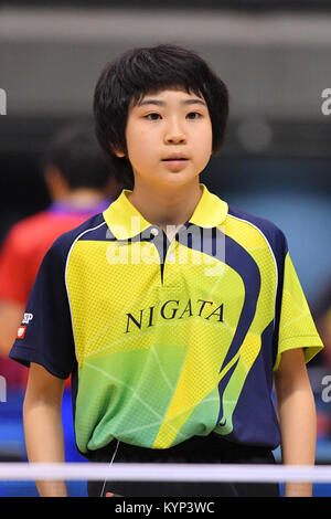 Tokyo Metropolitan Gymnasium, Tokyo, Japon. 15 Jan, 2018. Tomoka Tachikawa, le 15 janvier 2018 - Tennis de Table Tennis de Table : Tous les championnats du Japon Junior des célibataires au Tokyo Metropolitan Gymnasium, Tokyo, Japon. Credit : AFLO/Alamy Live News Banque D'Images