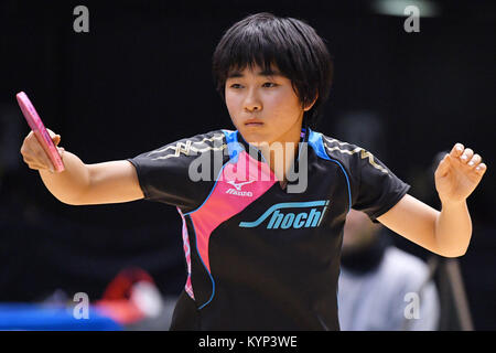 Tokyo Metropolitan Gymnasium, Tokyo, Japon. 15 Jan, 2018. Honoka Kawakita, 15 janvier 2018 - Tennis de Table Tennis de Table : Tous les championnats du Japon Junior des célibataires au Tokyo Metropolitan Gymnasium, Tokyo, Japon. Credit : AFLO/Alamy Live News Banque D'Images