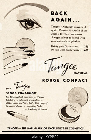 1950 old vintage publicité publicité originale Tangee cosmétiques au magazine vers 1954 Banque D'Images
