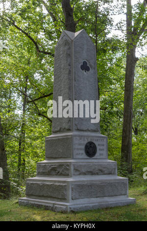 Le 64e d'infanterie de New York Monument, Gettysburg National Military Park, Virginia, United States. Banque D'Images