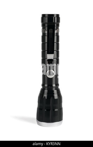 Lumière lampe de poche LED noir sur fond blanc Banque D'Images
