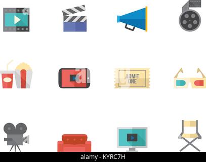 Les icônes de rallye en télévision couleur. Vector illustration. Illustration de Vecteur