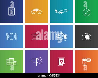 Icône de voyage dans le style Métro. Illustration de Vecteur