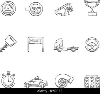 L'icône de course en série de croquis. Illustration de Vecteur
