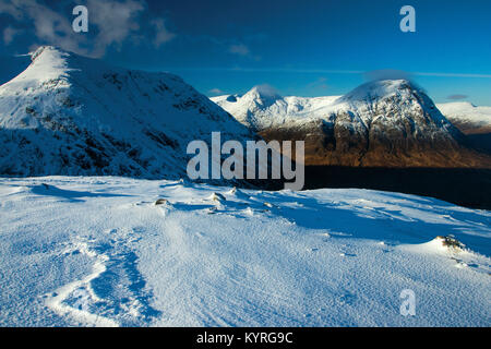 Sron na Creise Creise, et Buachaille Etive Mor du Munro de Meall Bhuiridh a', Highland Banque D'Images