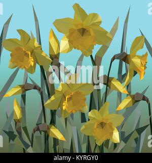 Vecteur de fleurs de narcisses isolés. Illustration de Vecteur