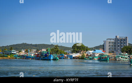 Phu Quoc, Vietnam - Dec 7, 2017. Vue de la jetée principale à Phu Quoc, Vietnam. Phu Quoc est une île située au large de la côte du Vietnam du Cambodge dans le golfe de Thaïlande Banque D'Images