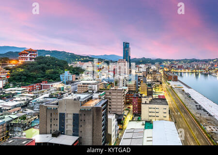 Ville de Keelung, Taïwan d'horizon. Banque D'Images