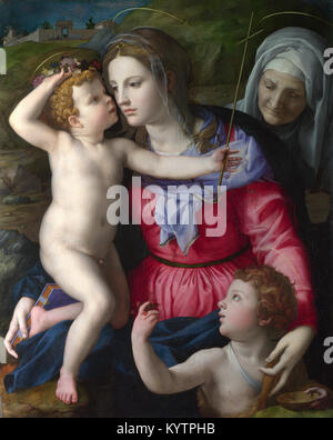 Agnolo di Cosimo - Agnolo Bronzino - La Vierge et l'Enfant avec saints Banque D'Images