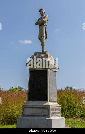 Le 124e d'infanterie (New York Monument Colonel Auguste Van Horne Ellis), Gettysburg National Military Park, Virginia, United States. Banque D'Images