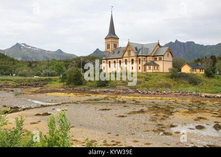 Cathédrale de Vagan Lofoten en Norvège, la municipalité. Banque D'Images