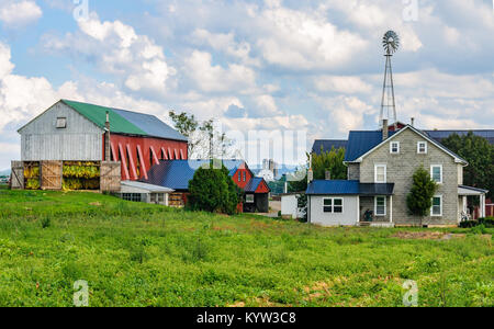 Les bâtiments de ferme en pays Amish en Pennsylvanie, USA Banque D'Images