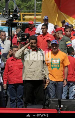 5 avril 2013 - Maracay, Aragua, Venezuela - Avril 05, 2013. Nicolas Maduro, candidat officiel du gouvernement visite la ville Maracay sa campign par la présidence. Photo : Juan Carlos Hernandez (crédit Image : © Juan Carlos Hernandez via Zuma sur le fil) Banque D'Images