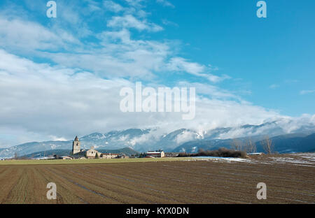 Paysage de campagne autour de Bellver, La Cerdagne, Pyrénées, la Catalogne, Espagne Banque D'Images