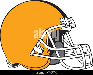 Casque de football américain simple sur fond blanc Illustration de Vecteur