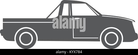 Silhouette de pick up truck location - simple icône sur fond blanc Illustration de Vecteur