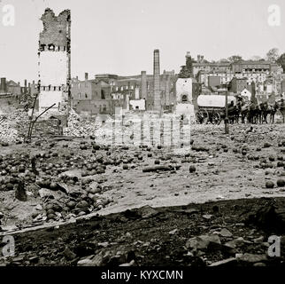 Richmond, Va. Terrains de l'Arsenal en ruine avec des coups de canon Banque D'Images