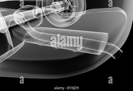 X-ray voiture suspension arrière Banque D'Images