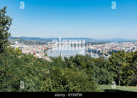 Budapest, Hongrie - le 14 août 2017 : à partir de la colline Gellert Budapest. Banque D'Images