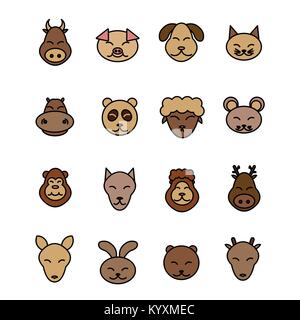 Vecteur d'animaux différents. Les icônes définissent animal de compagnie brun Illustration de Vecteur