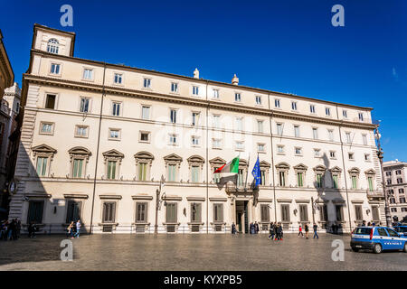 Rome, Italie, 18 février 2017 : façade de Palais Chigi (Palais Chigi) accueil du Premier ministre italien Banque D'Images