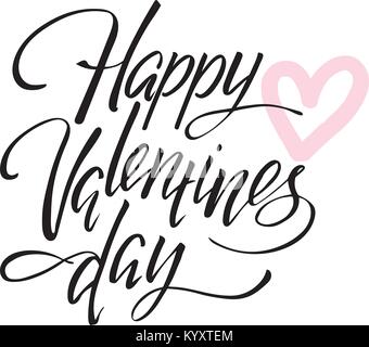 Happy Valentines Day Vintage Card avec lettrage vecteur Illustration de Vecteur