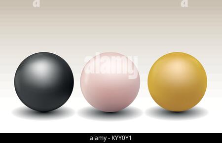 Illustration vecteur de perles réalistes de différentes couleurs de l'ombre et de réflexions isolé sur fond blanc Illustration de Vecteur