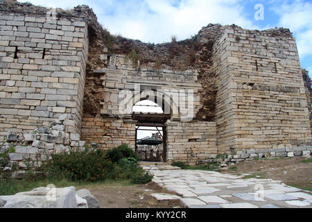 Entrée de la grande basilique, St Jean à Éphèse, Turquie Banque D'Images